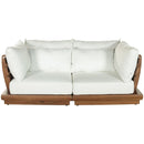  Meridian Mirella 76" Off-White Water Resistant Fabric Upholstered 2 pc Outdoor Patio Modular Loveseat IMAGE 3