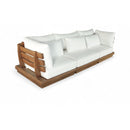  Meridian Mirella 113" Off-White Water Resistant Fabric Upholstered 3 pc Outdoor Patio Modular Sofa IMAGE 1