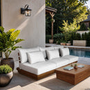  Meridian Mirella 111" Off-White Water Resistant Fabric Upholstered 3 pc Outdoor Patio Modular Sofa IMAGE 2