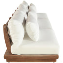  Meridian Mirella 111" Off-White Water Resistant Fabric Upholstered 3 pc Outdoor Patio Modular Sofa IMAGE 4