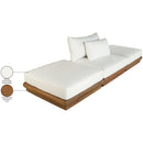  Meridian Mirella 111" Off-White Water Resistant Fabric Upholstered 3 pc Outdoor Patio Modular Sofa IMAGE 8