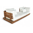  Meridian Mirella 113" Off-White Water Resistant Fabric Upholstered 3 pc Outdoor Patio Modular Sofa IMAGE 1