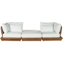  Meridian Mirella 113" Off-White Water Resistant Fabric Upholstered 3 pc Outdoor Patio Modular Sofa IMAGE 3