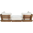  Meridian Mirella 113" Off-White Water Resistant Fabric Upholstered 3 pc Outdoor Patio Modular Sofa IMAGE 5