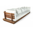  Meridian Mirella 150" Off-White Water Resistant Fabric Upholstered 4 pc Outdoor Patio Modular Sofa IMAGE 1