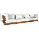  Meridian Mirella 150" Off-White Water Resistant Fabric Upholstered 4 pc Outdoor Patio Modular Sofa IMAGE 7