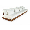  Meridian Mirella 148" Off-White Water Resistant Fabric Upholstered 4 pc Outdoor Patio Modular Sofa IMAGE 1