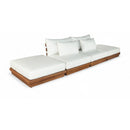  Meridian Mirella 148" Off-White Water Resistant Fabric Upholstered 4 pc Outdoor Patio Modular Sofa IMAGE 1