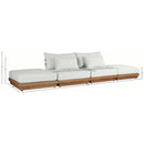  Meridian Mirella 148" Off-White Water Resistant Fabric Upholstered 4 pc Outdoor Patio Modular Sofa IMAGE 7