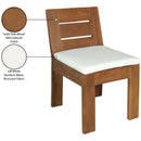  Meridian Mirella Off-White Water Resistant Fabric Upholstered Outdoor Patio Dining Side Chair IMAGE 10