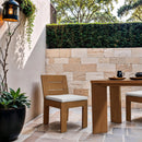  Meridian Mirella Off-White Water Resistant Fabric Upholstered Outdoor Patio Dining Side Chair IMAGE 2