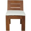  Meridian Mirella Off-White Water Resistant Fabric Upholstered Outdoor Patio Dining Side Chair IMAGE 3