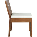  Meridian Mirella Off-White Water Resistant Fabric Upholstered Outdoor Patio Dining Side Chair IMAGE 4