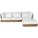  Meridian Mirella 113" Off-White Water Resistant Fabric Upholstered 4 pc Outdoor Patio Modular Sectional IMAGE 3