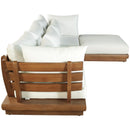  Meridian Mirella 113" Off-White Water Resistant Fabric Upholstered 4 pc Outdoor Patio Modular Sectional IMAGE 4