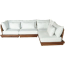  Meridian Mirella 113" Off-White Water Resistant Fabric Upholstered 4 pc Outdoor Patio Modular Sectional IMAGE 3