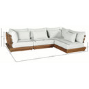  Meridian Mirella 113" Off-White Water Resistant Fabric Upholstered 4 pc Outdoor Patio Modular Sectional IMAGE 7