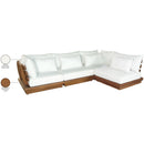  Meridian Mirella 113" Off-White Water Resistant Fabric Upholstered 4 pc Outdoor Patio Modular Sectional IMAGE 8