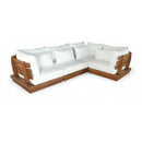  Meridian Mirella 113" Off-White Water Resistant Fabric Upholstered 4 pc Outdoor Patio Modular Sectional IMAGE 1