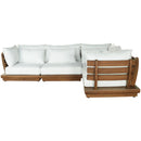  Meridian Mirella 113" Off-White Water Resistant Fabric Upholstered 4 pc Outdoor Patio Modular Sectional IMAGE 3