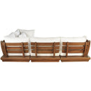  Meridian Mirella 113" Off-White Water Resistant Fabric Upholstered 4 pc Outdoor Patio Modular Sectional IMAGE 5