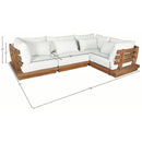  Meridian Mirella 113" Off-White Water Resistant Fabric Upholstered 4 pc Outdoor Patio Modular Sectional IMAGE 7