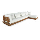  Meridian Mirella 150" Off-White Water Resistant Fabric Upholstered 5 pc Outdoor Patio Modular Sectional IMAGE 1