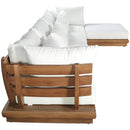  Meridian Mirella 150" Off-White Water Resistant Fabric Upholstered 5 pc Outdoor Patio Modular Sectional IMAGE 4