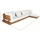  Meridian Mirella 150" Off-White Water Resistant Fabric Upholstered 5 pc Outdoor Patio Modular Sectional IMAGE 7