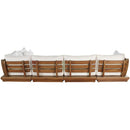  Meridian Mirella 150" Off-White Water Resistant Fabric Upholstered 5 pc Outdoor Patio Modular Sectional IMAGE 5