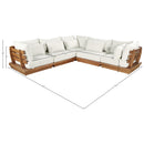  Meridian Mirella 113" Off-White Water Resistant Fabric Upholstered 5 pc Outdoor Patio Modular Sectional IMAGE 7