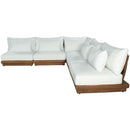  Meridian Mirella 112" Off-White Water Resistant Fabric Upholstered 5 pc Outdoor Patio Modular Sectional IMAGE 3