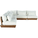  Meridian Mirella 112" Off-White Water Resistant Fabric Upholstered 5 pc Outdoor Patio Modular Sectional IMAGE 4