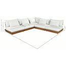  Meridian Mirella 112" Off-White Water Resistant Fabric Upholstered 5 pc Outdoor Patio Modular Sectional IMAGE 7