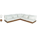  Meridian Mirella 112" Off-White Water Resistant Fabric Upholstered 5 pc Outdoor Patio Modular Sectional IMAGE 8