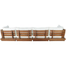  Meridian Mirella 150" Off-White Water Resistant Fabric Upholstered 6 pc Outdoor Patio Modular Sectional IMAGE 5