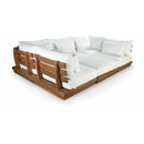  Meridian Mirella 113" Off-White Water Resistant Fabric Upholstered 6 pc Outdoor Patio Modular Sectional IMAGE 1