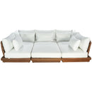  Meridian Mirella 113" Off-White Water Resistant Fabric Upholstered 6 pc Outdoor Patio Modular Sectional IMAGE 3