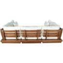  Meridian Mirella 113" Off-White Water Resistant Fabric Upholstered 6 pc Outdoor Patio Modular Sectional IMAGE 5