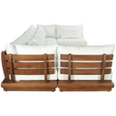  Meridian Mirella 150" Off-White Water Resistant Fabric Upholstered 6 pc Outdoor Patio Modular Sectional IMAGE 4