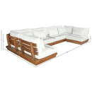  Meridian Mirella 150" Off-White Water Resistant Fabric Upholstered 6 pc Outdoor Patio Modular Sectional IMAGE 7