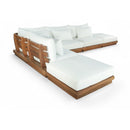  Meridian Mirella 149" Off-White Water Resistant Fabric Upholstered 6 pc Outdoor Patio Modular Sectional IMAGE 1