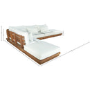  Meridian Mirella 149" Off-White Water Resistant Fabric Upholstered 6 pc Outdoor Patio Modular Sectional IMAGE 7