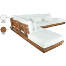  Meridian Mirella 149" Off-White Water Resistant Fabric Upholstered 6 pc Outdoor Patio Modular Sectional IMAGE 8