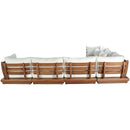  Meridian Mirella 150" Off-White Water Resistant Fabric Upholstered 7 pc Outdoor Patio Modular Sectional IMAGE 5