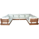  Meridian Mirella 150" Off-White Water Resistant Fabric Upholstered 8 pc Outdoor Patio Modular Sectional IMAGE 3