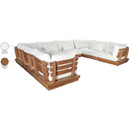  Meridian Mirella 150" Off-White Water Resistant Fabric Upholstered 8 pc Outdoor Patio Modular Sectional IMAGE 8