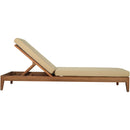  Meridian Mirella Tan Water Resistant Fabric Upholstered Outdoor Patio Chaise Lounge IMAGE 3