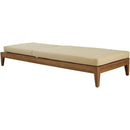  Meridian Mirella Tan Water Resistant Fabric Upholstered Outdoor Patio Chaise Lounge IMAGE 6