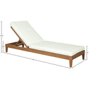  Meridian Mirella Off-White Water Resistant Fabric Upholstered Outdoor Patio Chaise Lounge IMAGE 10